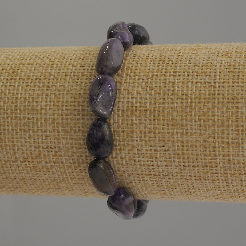 Amethyst faceted bracelet, diameter 14x9mm, length 18cm, stretch