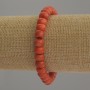Bracelet Coral (unit) Rondelle, 8x6mm diameter, length 18cm stretch
