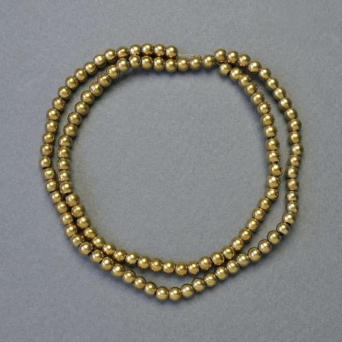 Hematite Beads Gold Smooth Round 4mm Diameter, 41cm Length Necklace