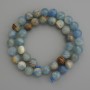 Blue Calcite Beads Smooth Round 10mm+ on Thread, 39cm+ Length