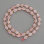 Natural Stone Beads Pink Quartz Faceted Seed Bead, 8x6mm±, with 3mm+" seed beads, length 38cm+