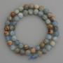 Blue Calcite Beads Smooth Round 8mm+ on Thread, 39cm+ Length