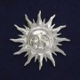 Brooch Sun Silver Metal 68mm+- on Magnet