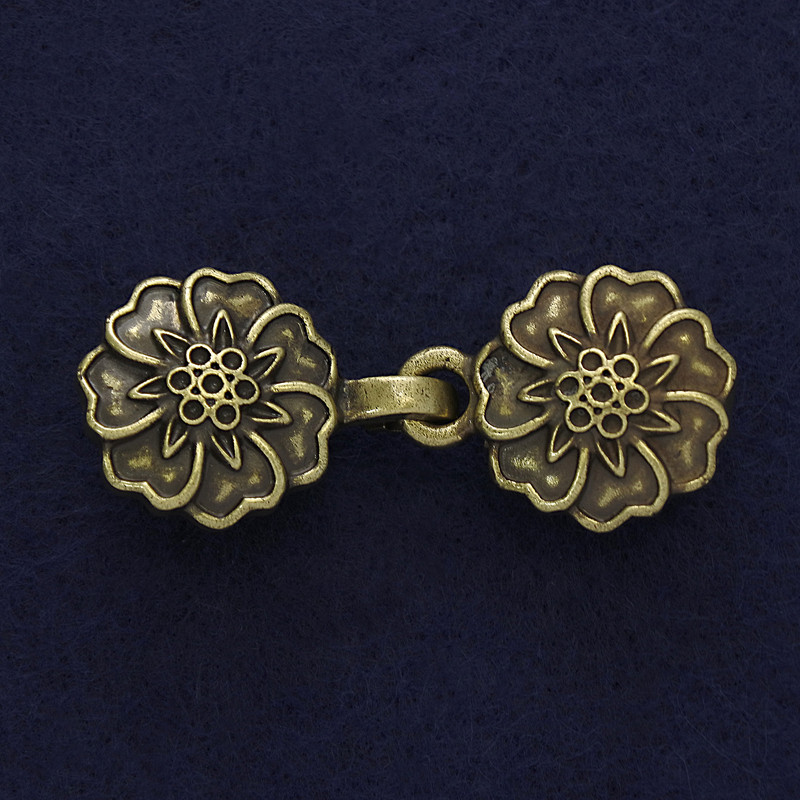 Brooch Clip for Cardigan Bronze Color, diameter 21mm +-, length 52mm+