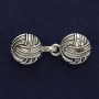 Brooch Clip for Cardigan, Silver-tone Metal, diameter 20mm +-, length 52mm+