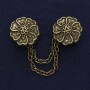 Brooch for Cardigans Bronze Color, 21mm diameter ±, chain, length 9cm+