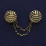 Brooch for cardigans bronze color, diameter 20 mm±, chain length 9 cm+