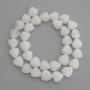 White Quartz Heart Beads 12x12mm+- on Thread, 39cm+ length