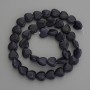 Heart-shaped beads of synthetic aventurine blue sand, 10x10mm, on thread, length 39cm+