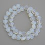 Moonstone Heart Beads, 10x10mm diameter on fishing line, length 37cm+