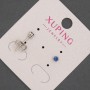 Stud earrings with blue crystal Xuping, diameter 3mm±, rhodium-plated