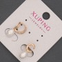 Xuping Earrings with Mallorca Pearl, 6×8 mm polished pearl, length 17 mm, 18K Gold Plating
