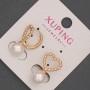 Xuping Earrings with Mallorca pearl bead, diameter 8mm±, length 20mm± 18K Gold Plating