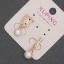 Xuping Earrings with Mallorca Pearl and white crystals, 8mm diameter ±, length 23mm ± 18K Gold Plating