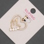 Xuping Pendant Bird in the Heart with White Crystals, 22mm Diameter + -, 30mm Length +-, 18K Gold Plated