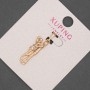 Xuping Lovers Pendant with White Crystals, 8mm diameter ±, length 30mm ± 18K Gold Plated