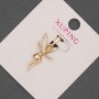 Xuping Fairy Pendant with White Crystals, 15mm Ø +-, 18K Gold Plated, chain length ~27mm