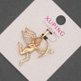 Xuping Cupid Pendant with White Crystals, 27mm diameter +, length 33mm +, 18K Gold Plating