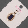 Xuping Pendant with Blue Crystal and White Rhinestones, 14mm Ø + -, length 28mm +- 18K Gold Plating