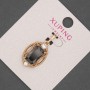 Xuping Pendant with Black Crystal and White Crystals, 14mm diameter + -, 18K Gold Plating, 28mm length + -