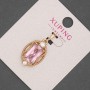 Xuping Pendant with Pink Crystal, 14mm diameter ±, 28mm long ±, 18K Gold Plating