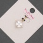 Xuping Pendant with White Crystal, 12mm Ø, approx. 20mm length, 18K Gold Plating