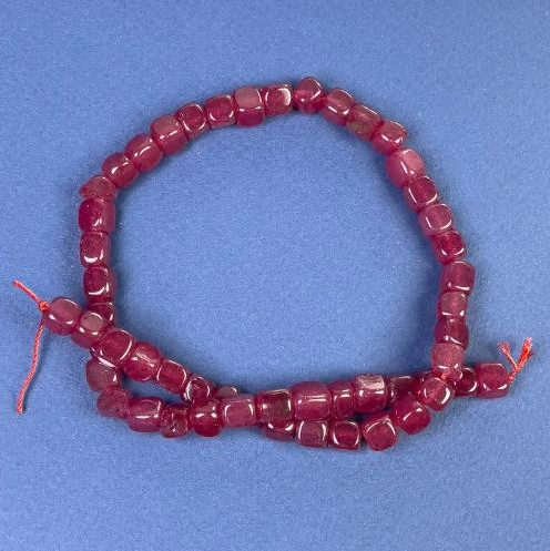 Tourmaline Cube Beads 7x7mm on Thread, 37cm+ Length