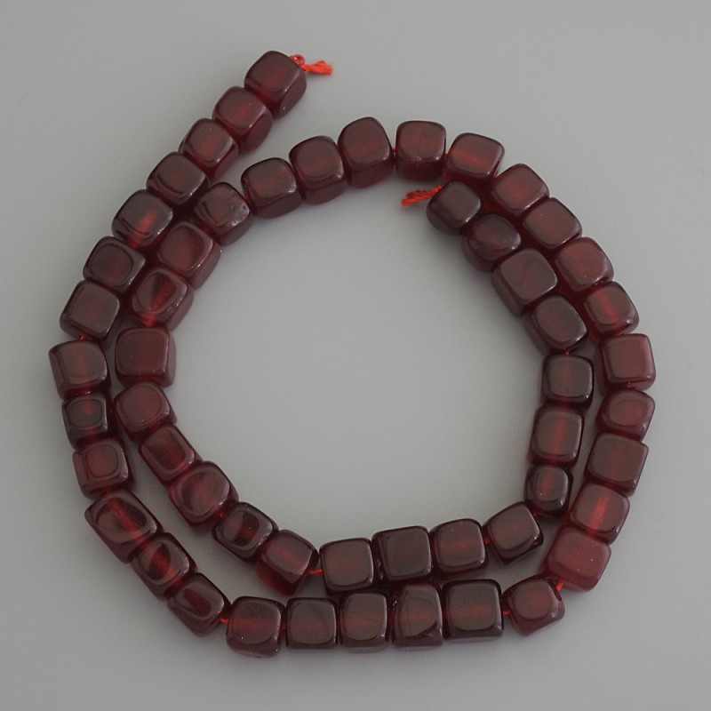 Tourmaline Beads Cube 7x7mm on a Thread, 37 cm+ Length