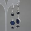 Earrings Aventurine Night of Cairo Faceted bead 8mm+- Acrylic druzy 13mm+-, length 68mm+-