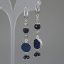 Earrings Aventurine Night of Cairo Faceted bead 8mm+- Acrylic druzy 13mm+-, length 68mm+-