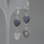 Hematite Heart Earrings, diameter 12mm±, length 55mm±