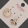 Xuping Earrings - hoops with white rhinestones, diameter 5mm +-, length 15mm +-, 18K Gold Plating