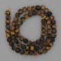 Tiger's Eye Beads Faceted Cube 5x5 mm on Thread, 39 cm length +