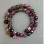 Tourmaline Beads Faceted Cube 9x9mm+ on Thread, 37cm+ Length