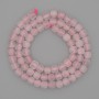Natural stone beads Pink Quartz faceted cube, diameter 5mm±, length 38cm±