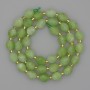Chrysoprase Beads, faceted olive green beads, 8×6 mm, 3 mm seed beads, string length 37 cm