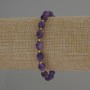 Amethyst Bead Cut Grain Bracelet, 8x6mm ± with 3mm seed beads, 18cm length, stretch