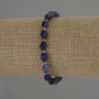 Sodalite Bead Bracelet 8x6 mm Faceted Beads + 3 mm Seed Beads, Stretch Length 18 cm