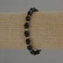 Bracelet Smoky Topaz Faceted Bead, 8x6mm+-, 3mm+ bead accent, Stretch 18cm