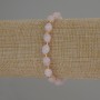 Bracelet Rose Quartz Faceted Beads, 8x6mm+- with 3mm+ seed beads, 18cm length, stretch