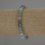 Blue Calcite Bracelet, smooth round beads 6mm diameter, stretchy 18cm length