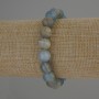 Blue Calcite Bracelet with Smooth Round Beads, 10mm dia., 18cm length, stretch