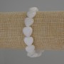 Bracelet White Quartz Heart, 12x12mm+-, diameter 18cm, stretch