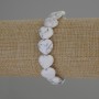 Howlite Bracelet with Natural Stone Heart, 12x12mm Heart Beads, 18cm Adjustable Elastic