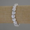 Howlite Bracelet with Heart-shaped natural stone, 10x10mm diameter, length 18cm, stretch