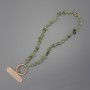 Phone charm Prenite Chip 4-10×2-4 mm+- ring, 24 mm diameter, cord length 40 cm (beads 37 cm)