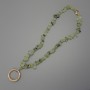 Keychain Fob Prehnite Chip 4-10x2-4mm+- ring, diameter 24mm, on-ear holes, length 40cm (on beads, length 37cm)