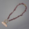 Phone charm Strawberry Quartz Chip 7-15×2-4mm+- ring, 24mm diameter on ear, length 40cm (on beads, length 37cm)