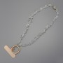 Phone Charm Mountain Crystal Chip 4-8×2.5–mm ± Ring, 24 mm Diameter Ear Loop, 40 cm Length (Bead Strap 37 cm)