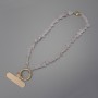 Phone Charm Pink Quartz Chip 4-9x2.5mm+- ring, 24mm diameter, 40cm length (beads)